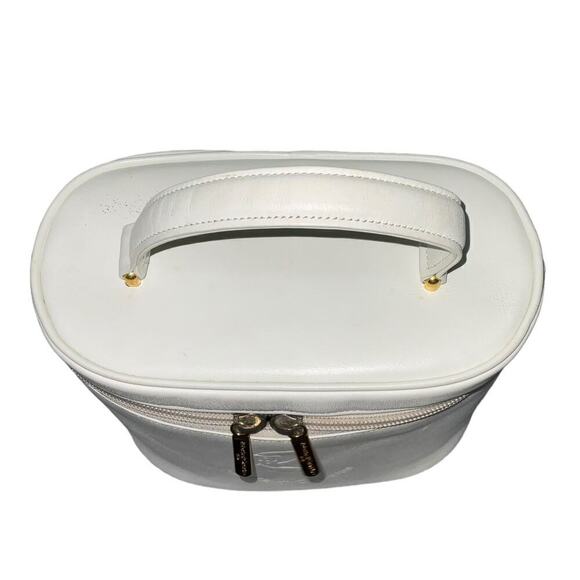 Vintage Roberta Di Camerino White Leather Makeup Case Top Handle Bag Purse Rare - Picture 11 of 15